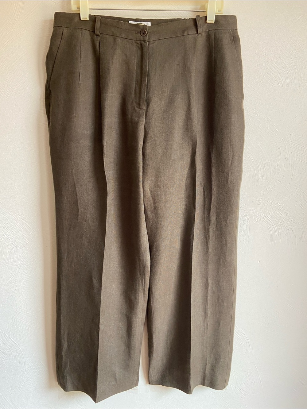 Talbots Irish linen Light Brown Straight-Leg Cropped Pants 16W